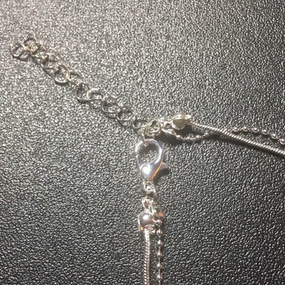 2 Strand Silver Tone Circle Charm Anklet - Picture 3 of 5